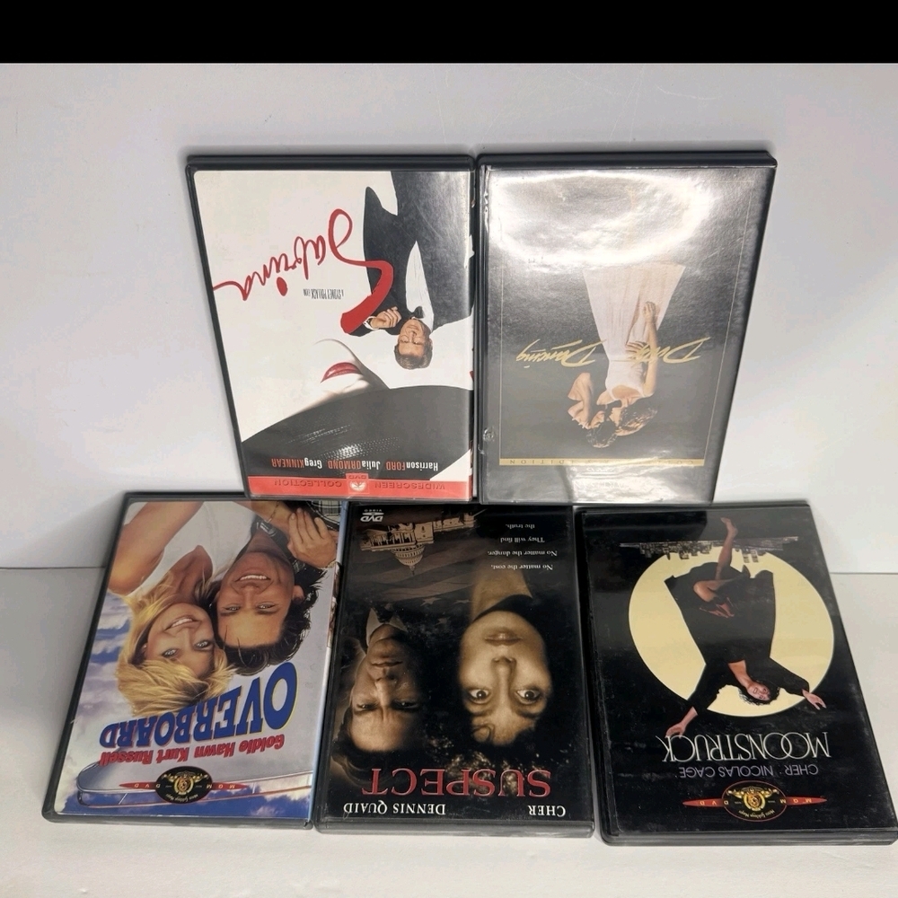 DVD Lot Of 5 Suspect,Moonstruck,Overboard,Sabrina,Dirty Dancing Pre-owned(VGC)